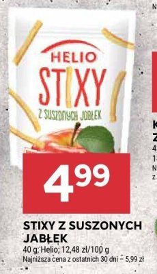 Stixy z suszonych jabłek Helio promocja w Stokrotka
