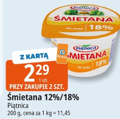 Śmietana 12%/18% Piątnica promocja w Leclerc