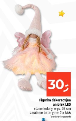 Figurka dekoracyjna aniołek LED różne kolory, wys. 63 cm, zasilanie bateryjne: 2 x AAA promocja w Dealz