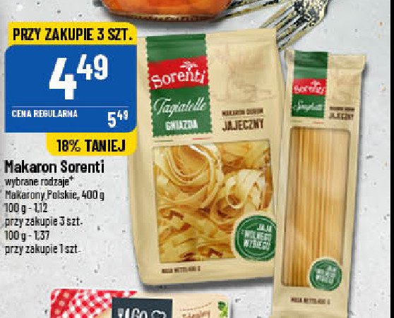 Makaron gniazda Sorenti promocja