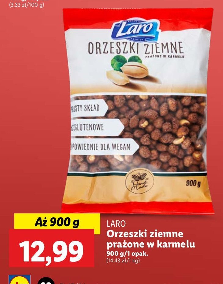 Orzechy ziemne prażone w karmelu Laro promocja