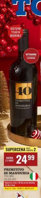 Wino Primitivo di Manduria 40 promocja w Biedronka