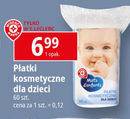 Płatki kosmetyczne dla dzieci Wiodąca marka mots d'enfants promocja