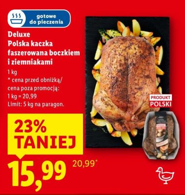 Kaczka polska faszerowana boczkiem i ziemniakami Deluxe promocja w Lidl
