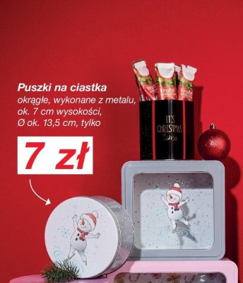 Puszki na ciastka okrągłe, wykonane z metalu, ok. 7 cm wysokości, Ø ok. 13,5 cm promocja w KiK