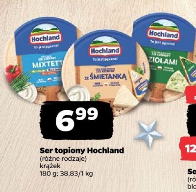 Ser topiony Hochland różne rodzaje krążek promocja w Netto