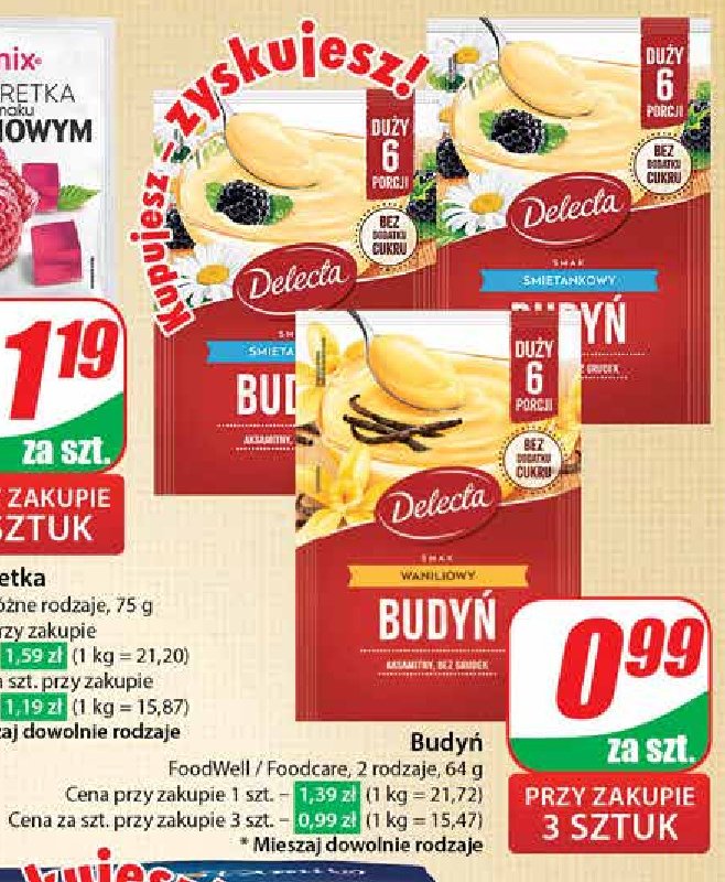 Budyń śmietankowy Delecta promocja