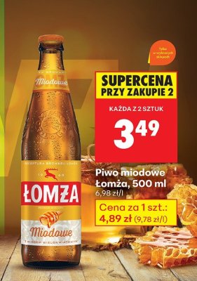 Piwo miodowe Łomża, 500 ml promocja w Biedronka