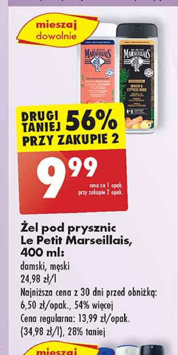 Żel pod prysznic minerały i drzewo cedrowe Le petit marseillais promocja w Biedronka