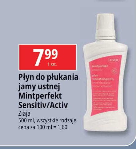 Płyn stomatologiczny przeciwpróchniczny sensitive Ziaja mintperfekt promocja