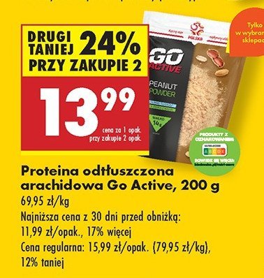 Proteina odtłuszczowa arachidowa Go active promocja