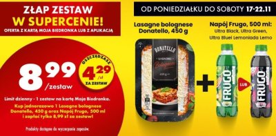 Lasagne bolognese Donatello promocja w Biedronka
