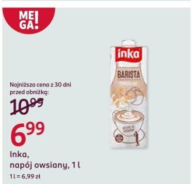 Napój owsiany Barista 1 l promocja w Rossmann