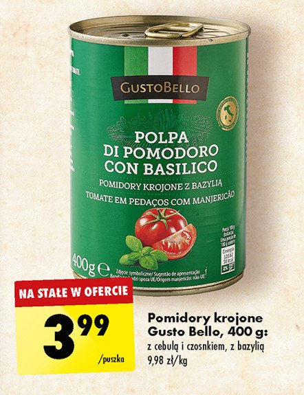Pomidory krojone z cebulą i czosnkiem Gustobello promocja