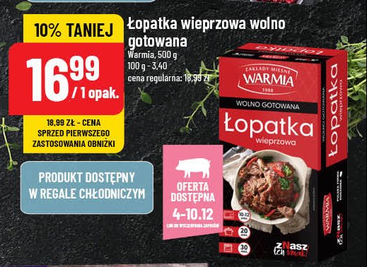 Łopatka wieprzowa wolno gotowana Warmia promocja