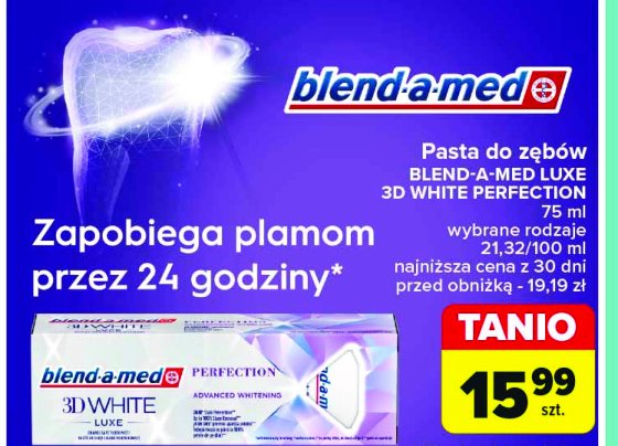 Pasta do zębów perfection Blend-a-med 3d white luxe promocja