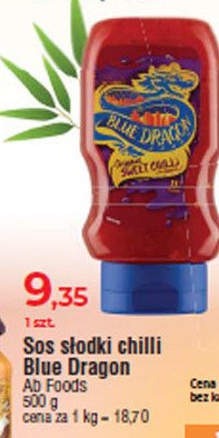 Sos s艂odki chilli Blue dragon promocja
