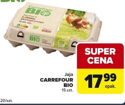 Jaja CARREFOUR BIO 15 szt. promocja w Globi