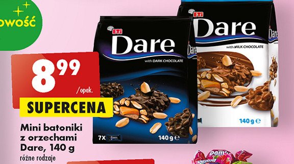 Mini batoniki z orzechami w ciemnej czekoladzie Eti dare promocja