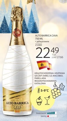 Wino ALTO BARRICA CAVA 750 ML promocja w Selgros