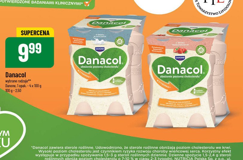 Jogurt biały DANONE DANACOL promocja