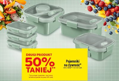 Pojemniki na żywność drugi -50% taniej promocja w POLOmarket