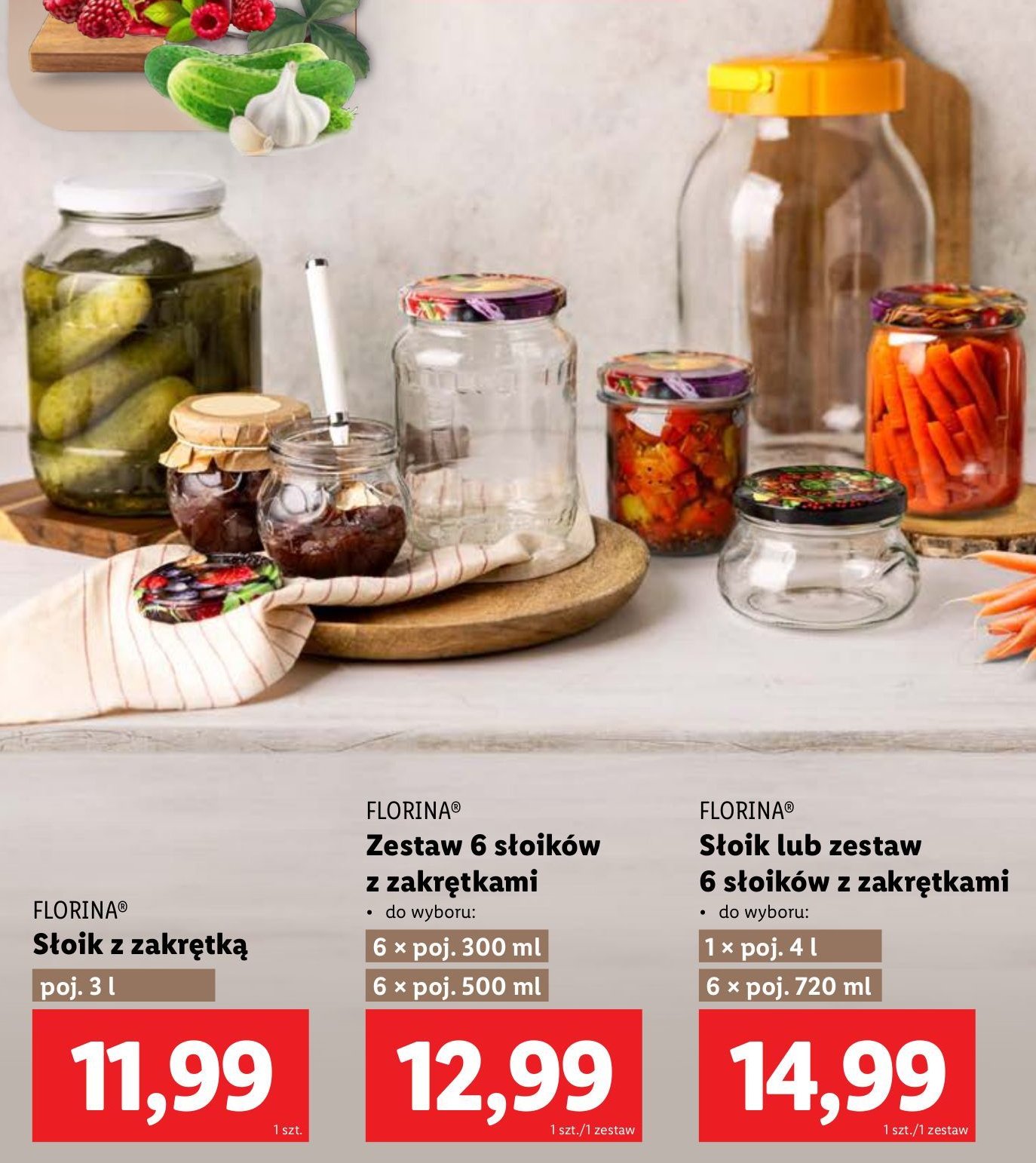 Słoik do kiszenia ogórków 3 l Florina (florentyna) promocja w Lidl