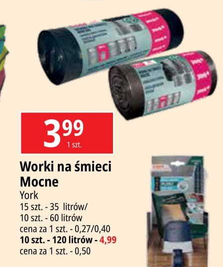 Worki na śmieci mocne 120 l York promocja w Leclerc