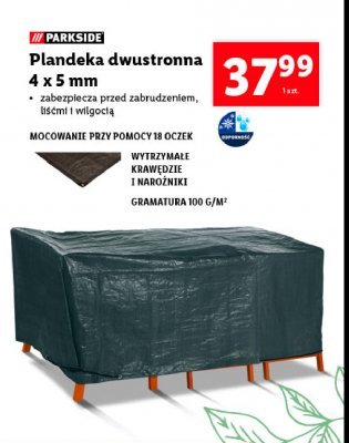 Plandeka dwustronna 4 x 5 m Parkside promocja