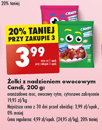 Żelki cytrusowe zakręcone Candi (biedronka) promocja