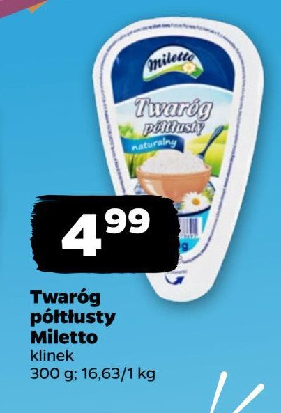 Twaróg półtłusty klinek Miletto promocja