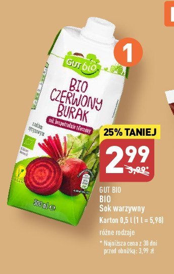 Sok z buraków Gut bio promocja