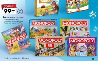 Gra planszowa Monopoly Koty promocja w Biedronka