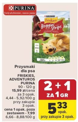 Przysmaki dla psa FRISKIES ADVENTUROS PURINA 90 - 120 g promocja w Carrefour