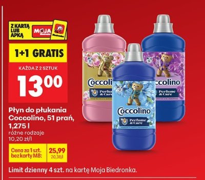 Płyn do płukania Coccolino, 51 prań promocja w Biedronka