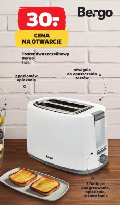 Toster dwuszczeliny Bergo promocja w Netto
