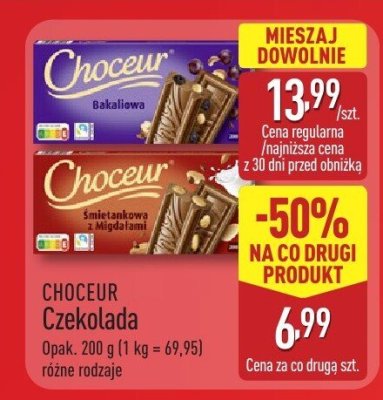 Czekolada CHOCEUR różne rodzaje promocja w Aldi