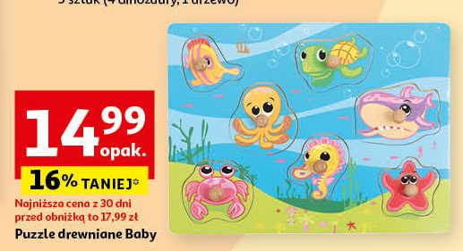 Puzzle drewniane baby promocja w Auchan