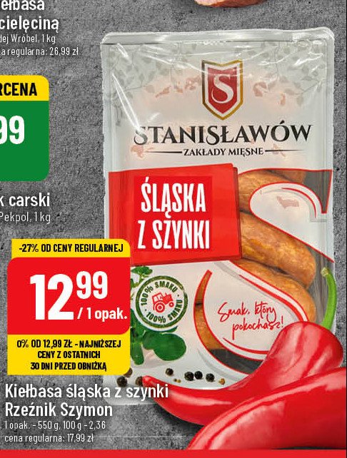 Kiełbasa śląska z szynki Stanisławów promocja