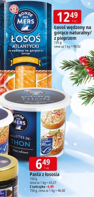 Łosoś wędzony na gorąco naturalny/z pieprzem promocja w Leclerc