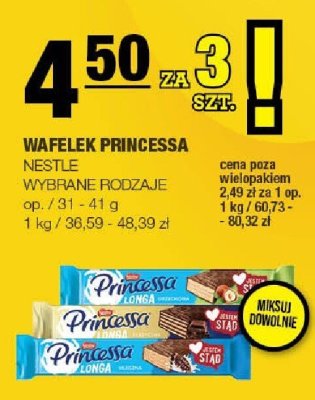 Wafelek PRINCESSA NESTLE wybrane rodzaje promocja w SPAR