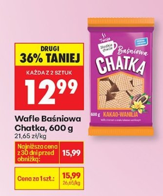 Wafle, 600 g promocja w Biedronka
