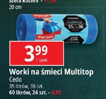 Worki na śmieci 60 l Paclan multitop promocja