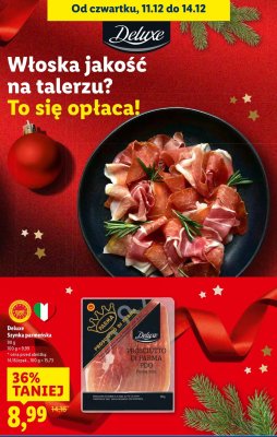 Szynka parmeńska Deluxe Prosciutto di Parma PDO promocja w Lidl
