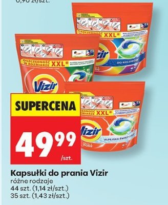Kapsułki do prania Vizir różne rodzaje promocja w Biedronka