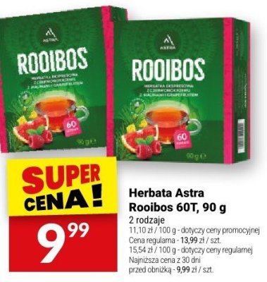 Herbata Astra Rooibos 60T, 90 g promocja w Twój Market