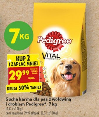 Karma dla psa adult z wołowiną i drobiem Pedigree vital promocja