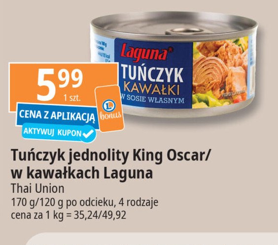 Tuńczyk w kawałkach King oscar promocja w Leclerc