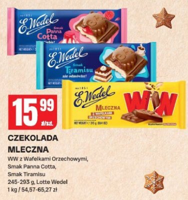 Czekolada mleczna WW z Wafelkami Orzechowymi, Smak Panna Cotta, Smak Tiramisu promocja w Chorten