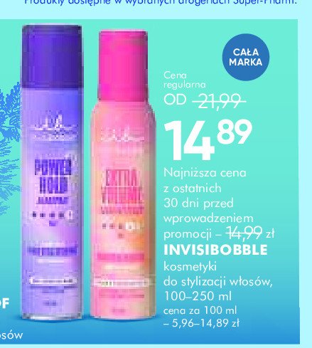 Lakier do włosów power hold Invisibobble promocja